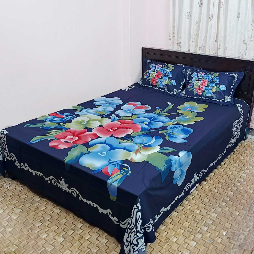 Digital Home Tex Luxury Panel Cotton Bed Sheet King Size