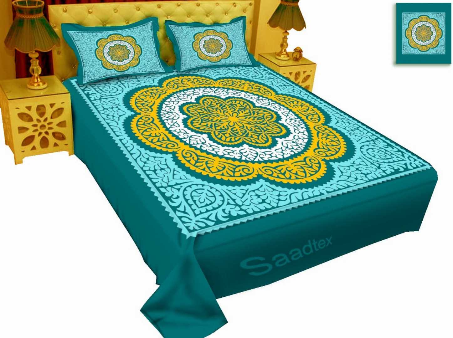 Digital Home Tex Luxury Panel Cotton Bed Sheet King Size