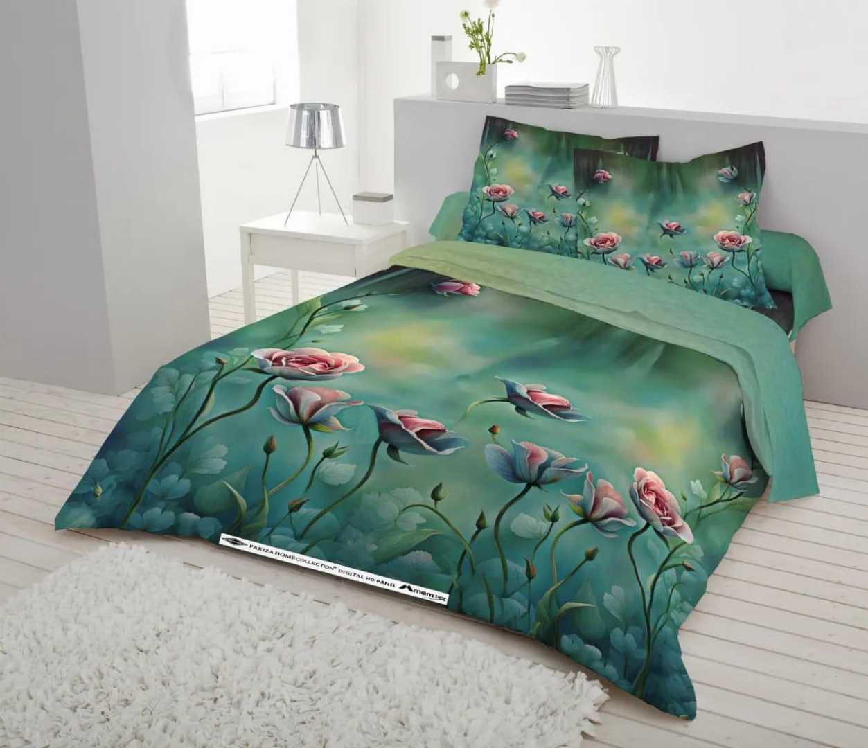 Digital 3D Print Luxury Panel Bed Sheet King Size